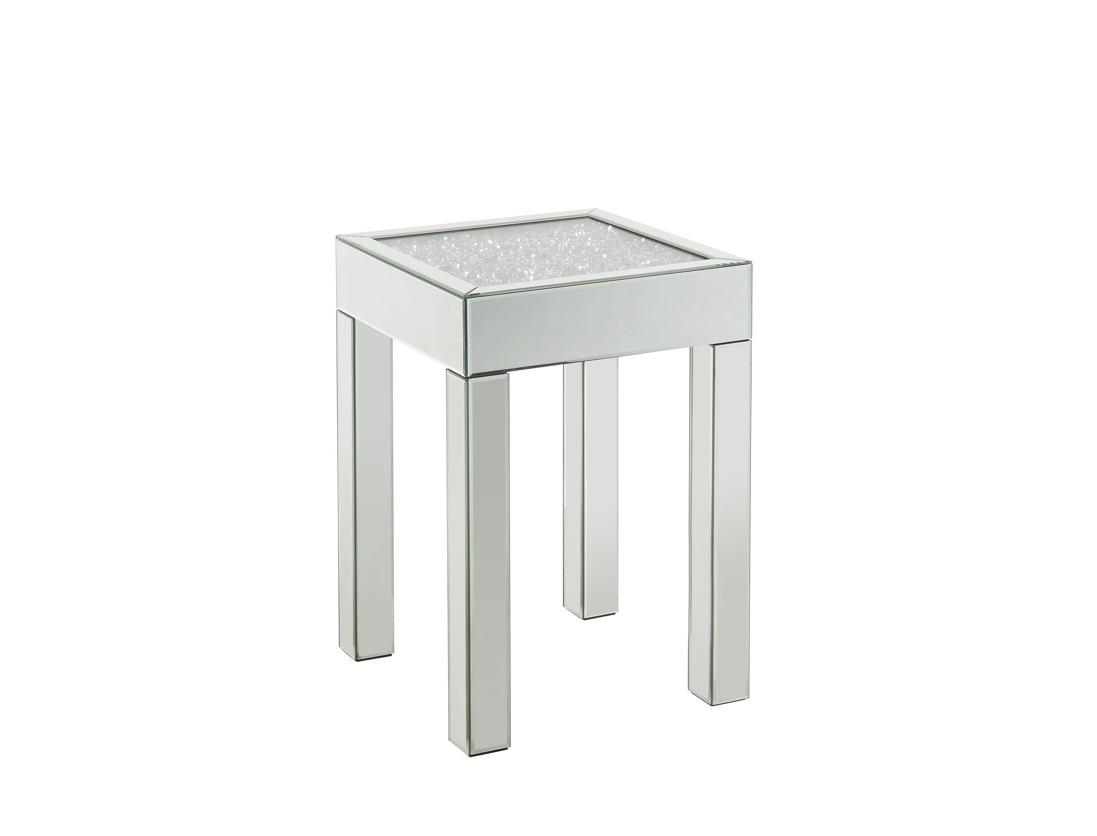 Noralie Mirrored & Faux Diamonds End Table