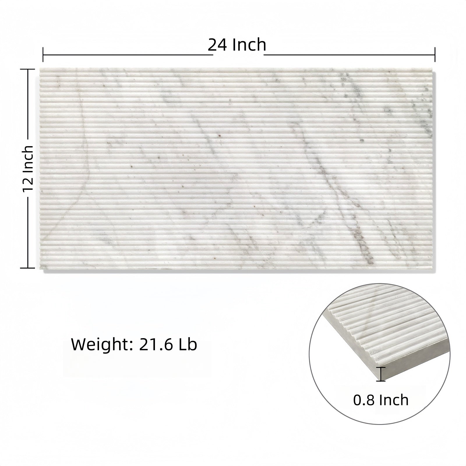 12x24 White Marble Wall Décor