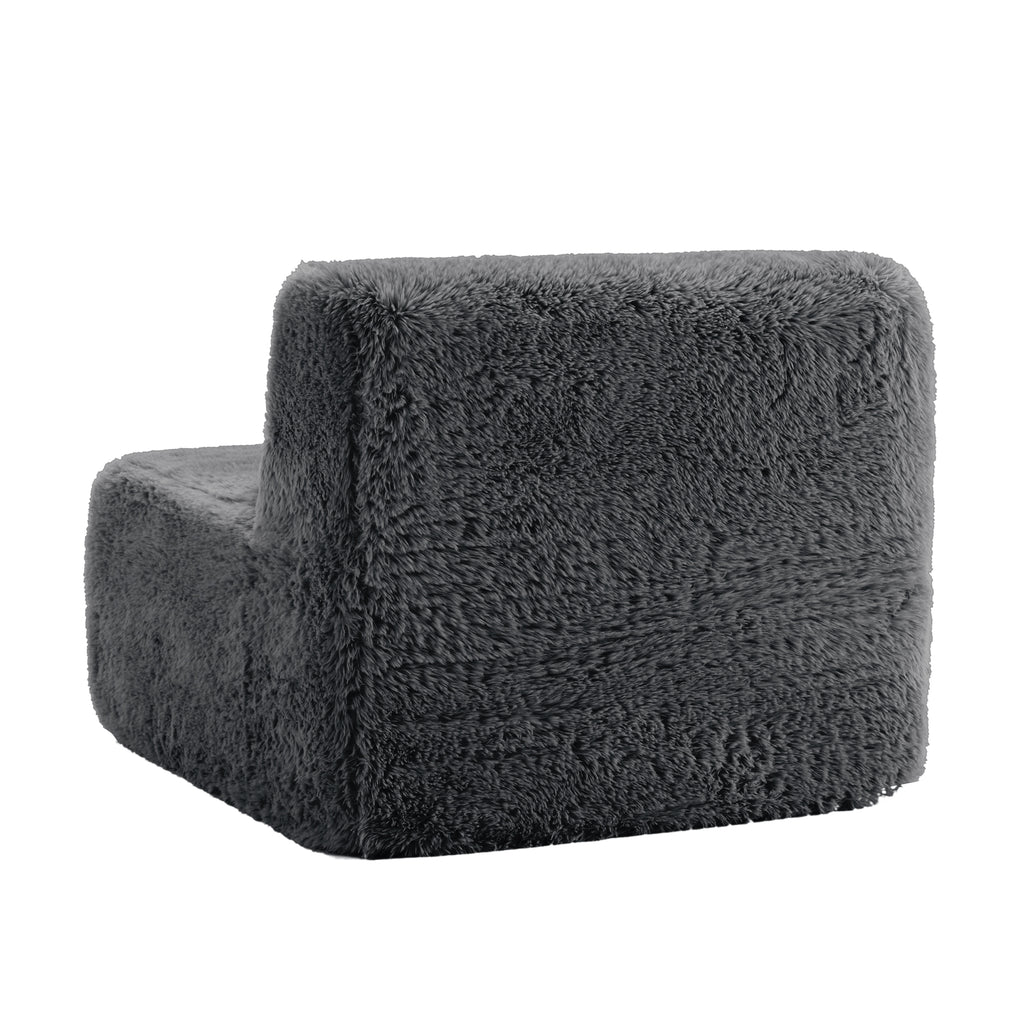 Aviana Armless Sofa W/Pillow Plush Fabric-Dark