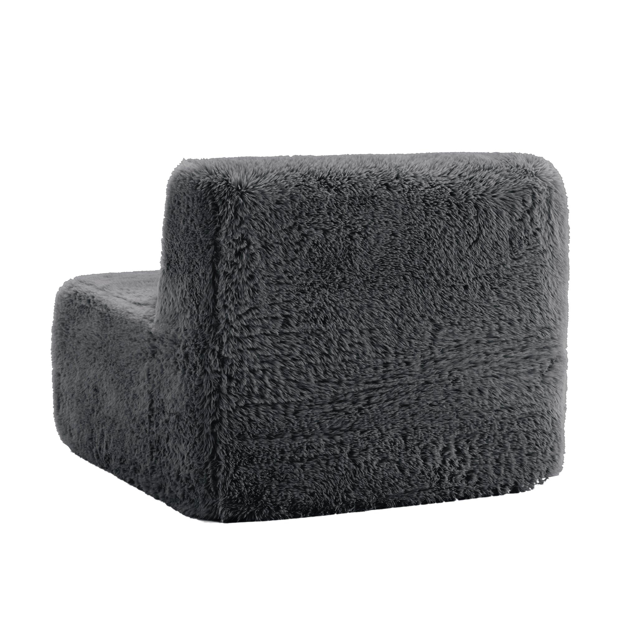 Aviana Armless Sofa W/Pillow Plush Fabric-Dark