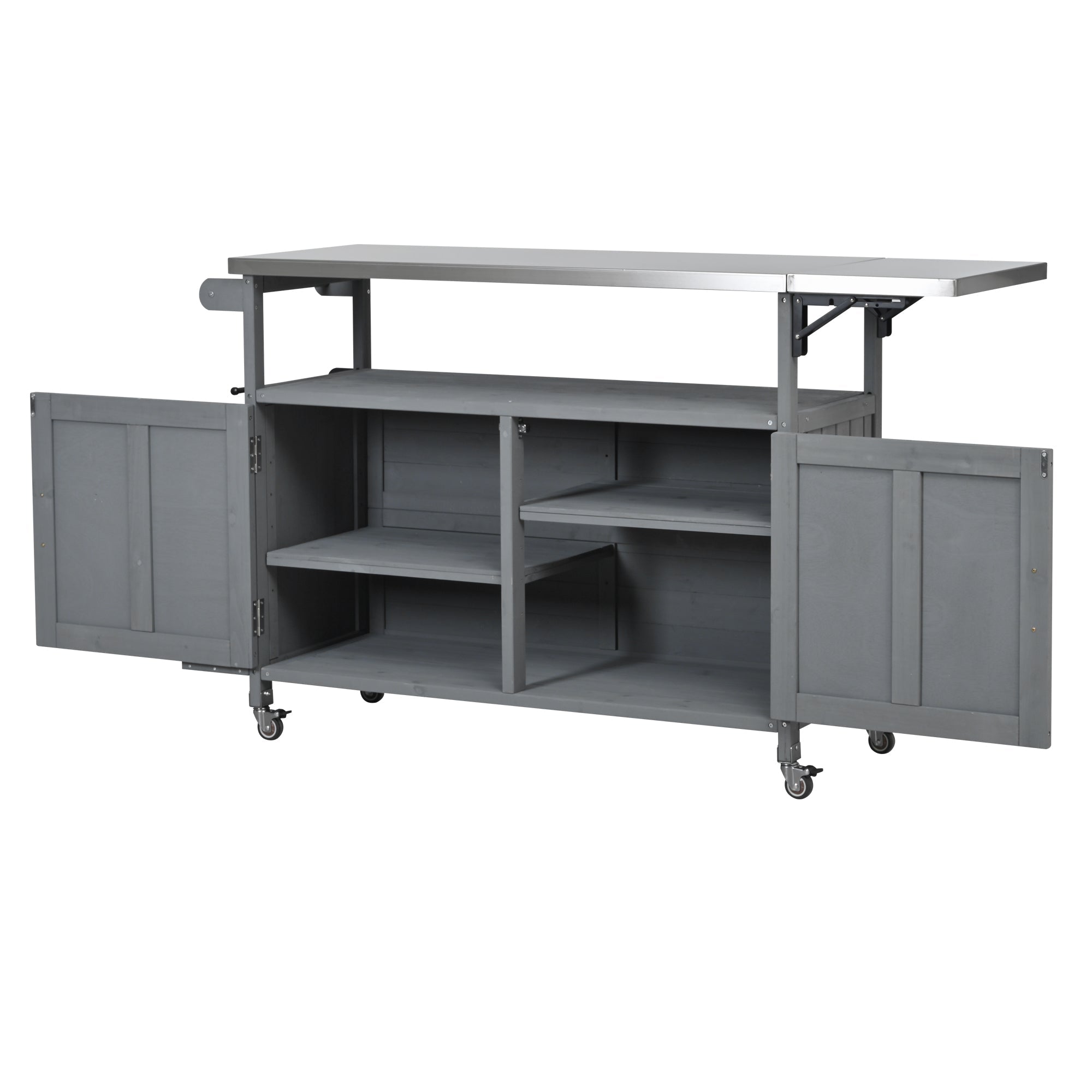Foldable Outdoor Kitchen Island Patio Mobile Kitchen Cart