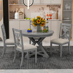 TREXM 5-Piece Retro Functional Dining Table Set