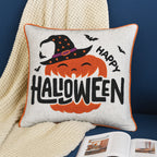 Happy Halloween Pumpkin Witch Throw Pillow