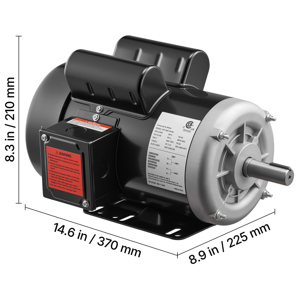 5 HP Electric Motor, 3450RPM Air Compressor Motor