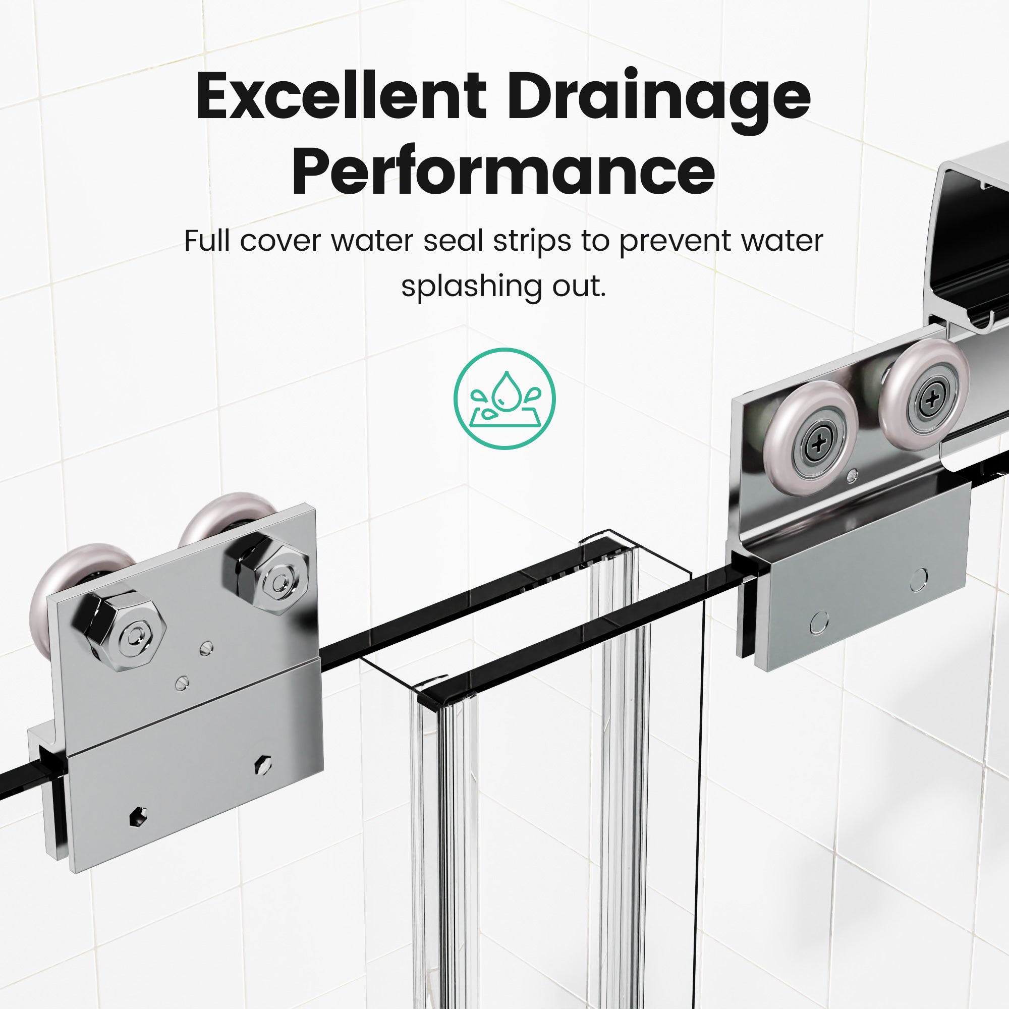 56"-60"W*72" H Semi-Frameless Double Sliding Shower Door