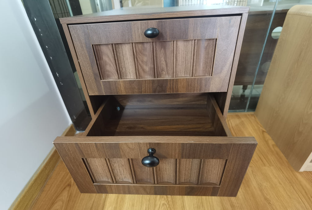 Medieval-Style Modern Double-Drawer Bedside Table