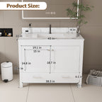 Modern 43" Bathroom Vanity with Artificial Marble Carrara