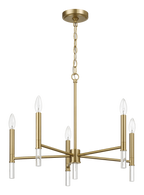 Courtyard Five Light Golden Brass Candle Light Chandelier
