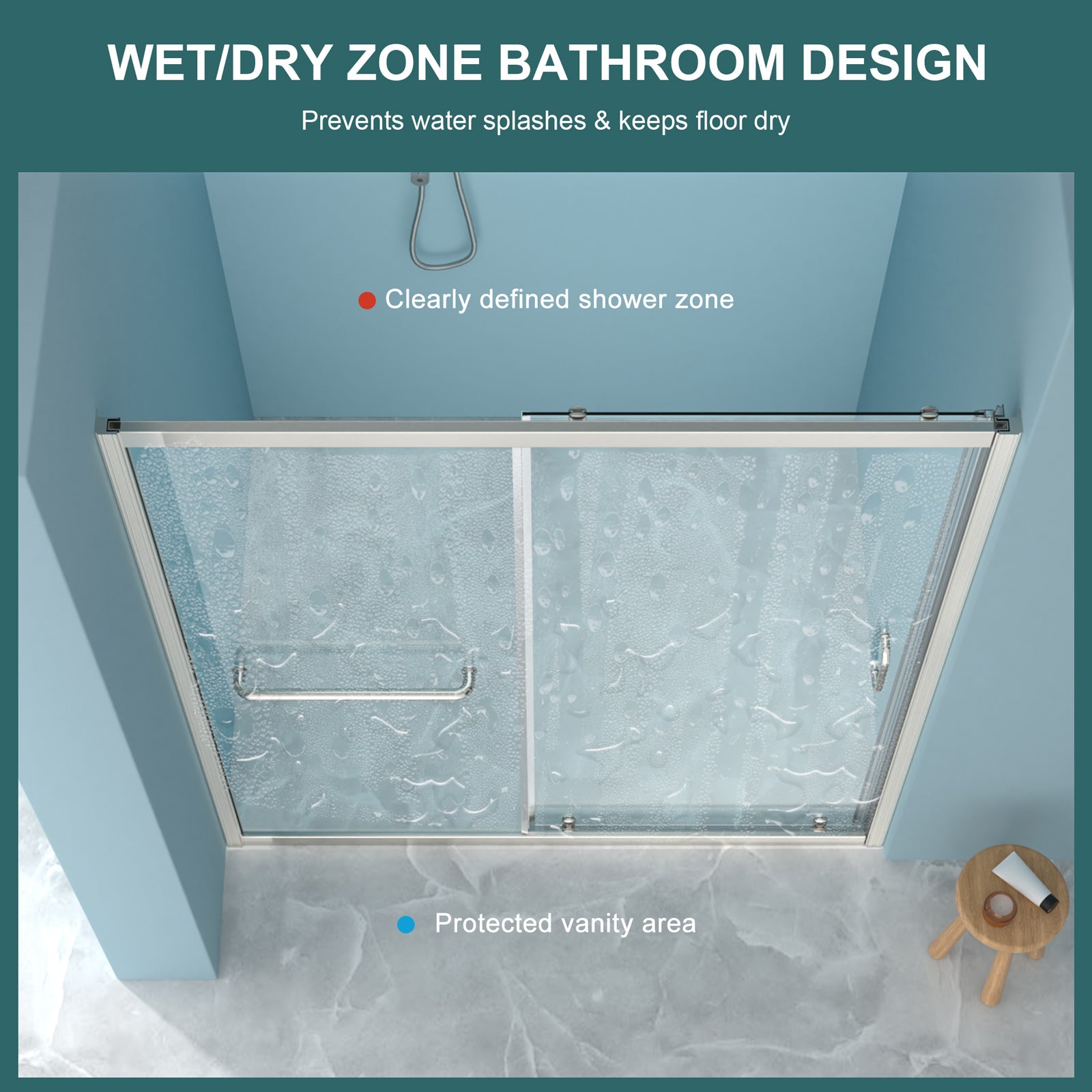 Shower Door 60" W x 72" H Single Sliding Bypass Shower Enclosure