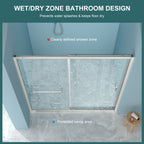 48" W x 72"H Single Sliding Bypass Shower Enclosure