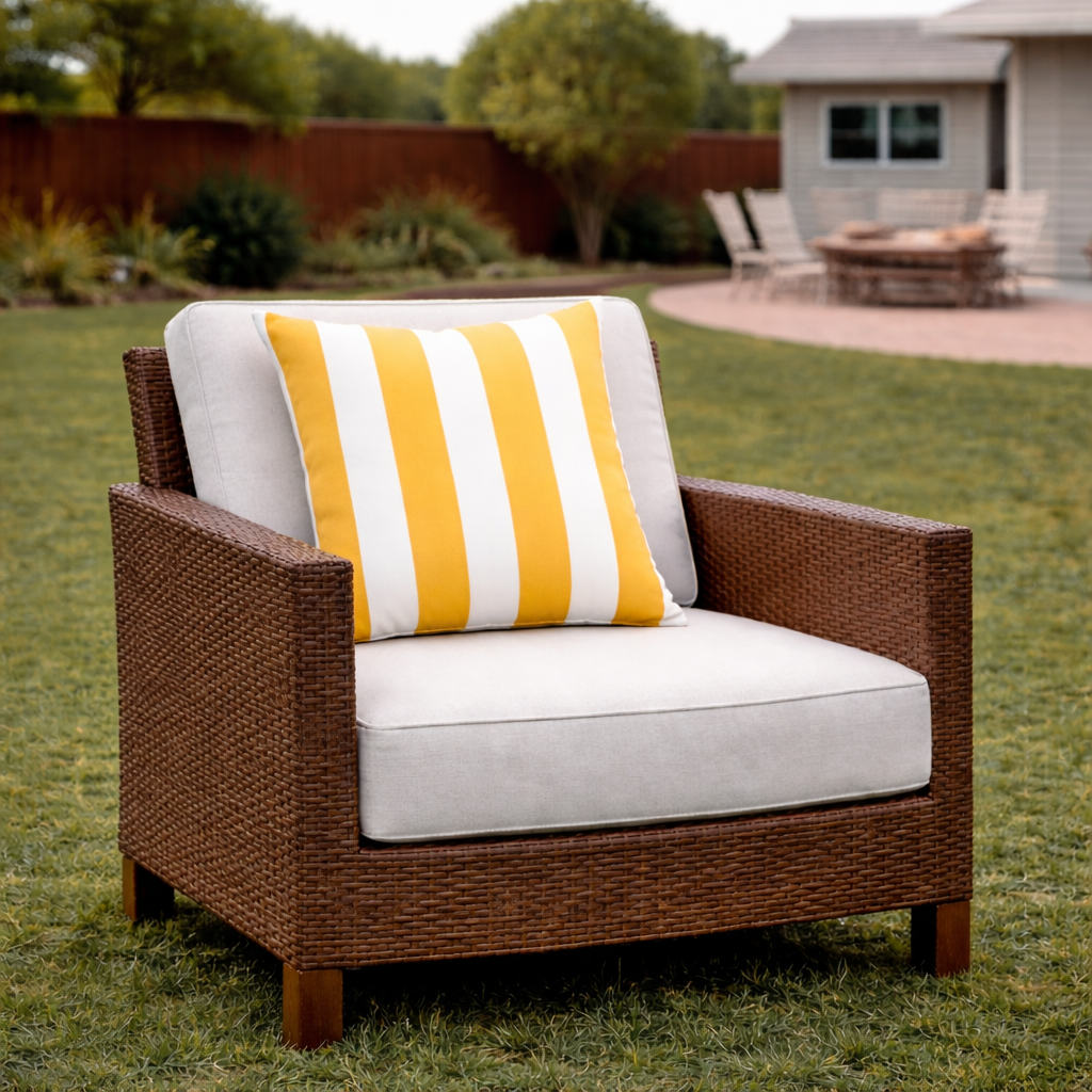2 Pack Outdoor Pillow Covers - Yellow/White
