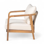 28" Outdoor Lounge Chair with Woven Backrest