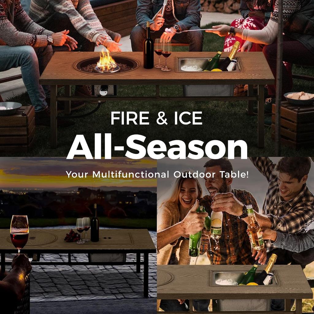Aluminum Propane Fire Pit Table - 47" 50,000 BTU