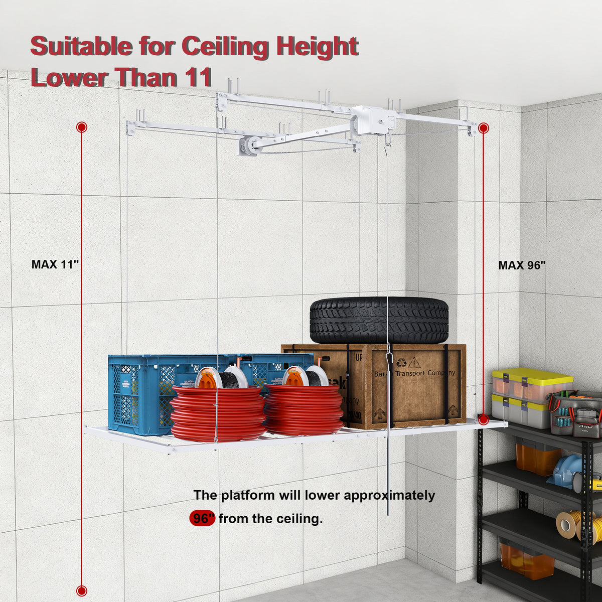 Overhead Garage Storage Rack 3x6 FT