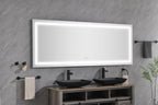 96 x 36 Inch LED Bathroom Mirror with Front and Backlight
