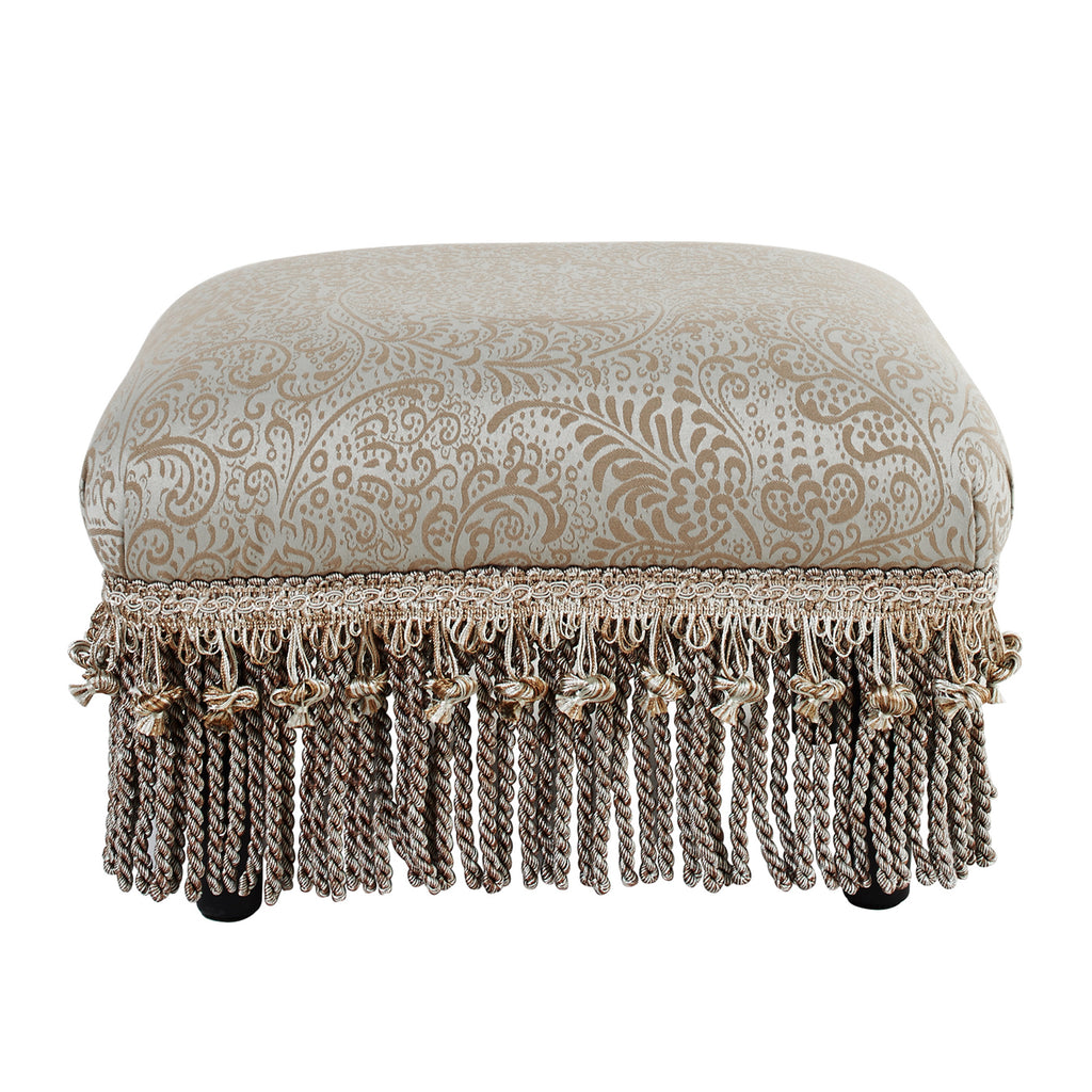 Fiona Accent Footstool Ottoman, Silvery-Blue