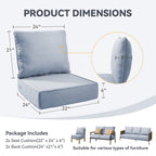 6" Thicker Outdoor Chair Cushion Set