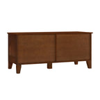 Lars Indoor Rattan Decorated Rubber Wood Dog Crate Cabinet Furniture