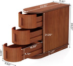 10.8" Solid Wood 3-Drawer Narrow End Table