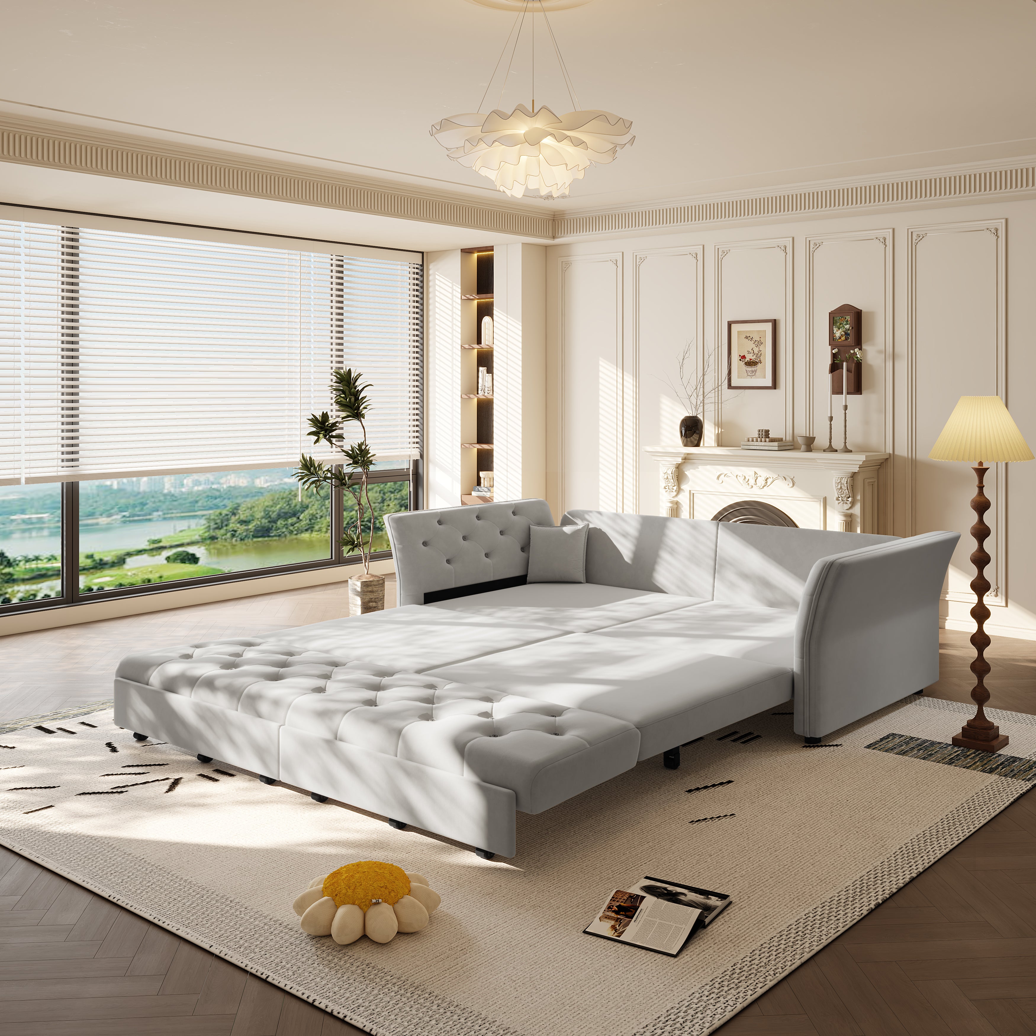 74.4" Queen Pull Out Sofa Bed