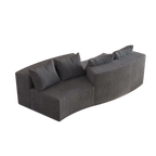 Corduroy Curved Sectional Sofa with Four Pillows