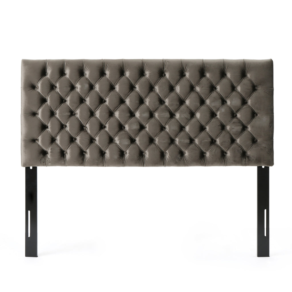 Tufted Upholstered Queen Size Bed Headboard