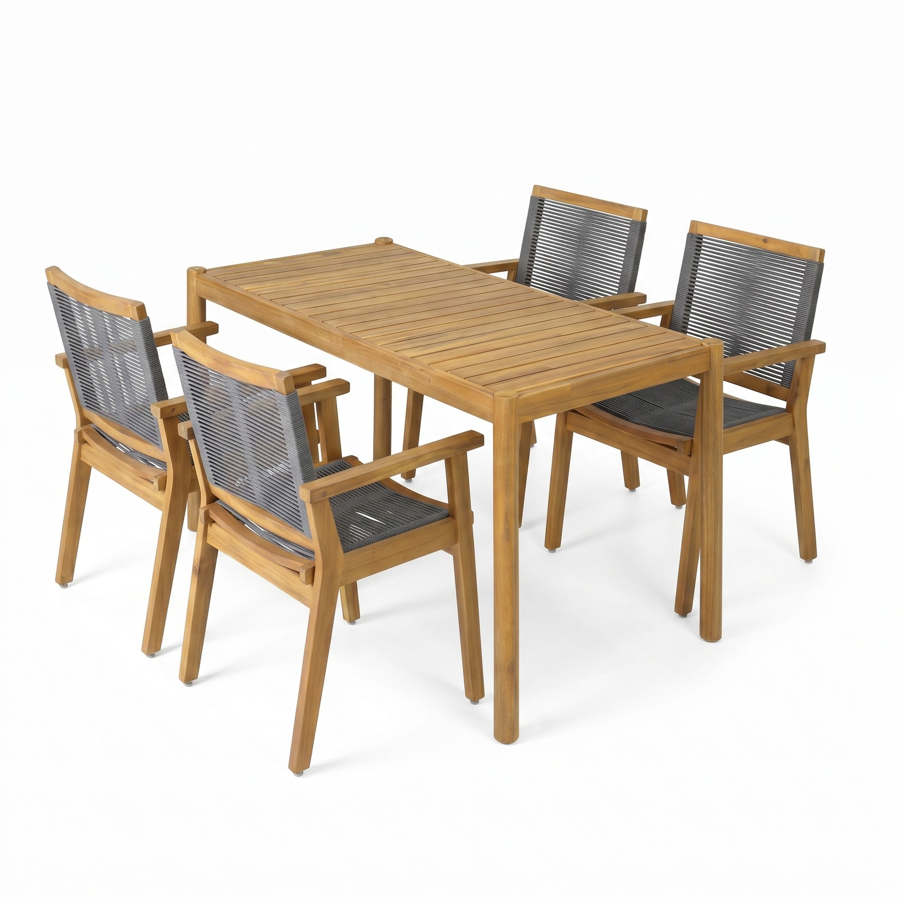 5-Piece Outdoor Acacia Wood Dining Set