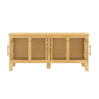 Lars Indoor Rattan Decorated Rubber Wood Dog Crate Cabinet