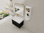 30 Inch Wall-Mounted Bathroom Vanity with Sink and Storage Rack