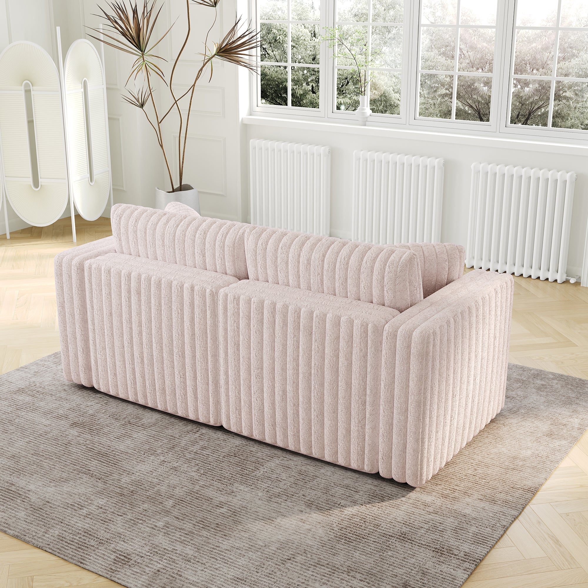 75.6" Soft Modular 2-Person Sofa - Light Pink