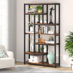 78.7" Extra Tall 7-Tier Industrial Vintage Rustic Bookcase