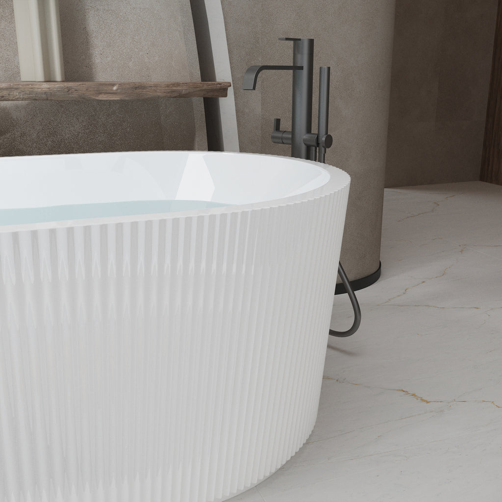 59" Linear Acrylic Freestanding Bathtub