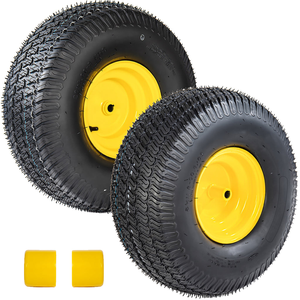 Set of 2 Lawn Mower Tires and Wheel Assembly