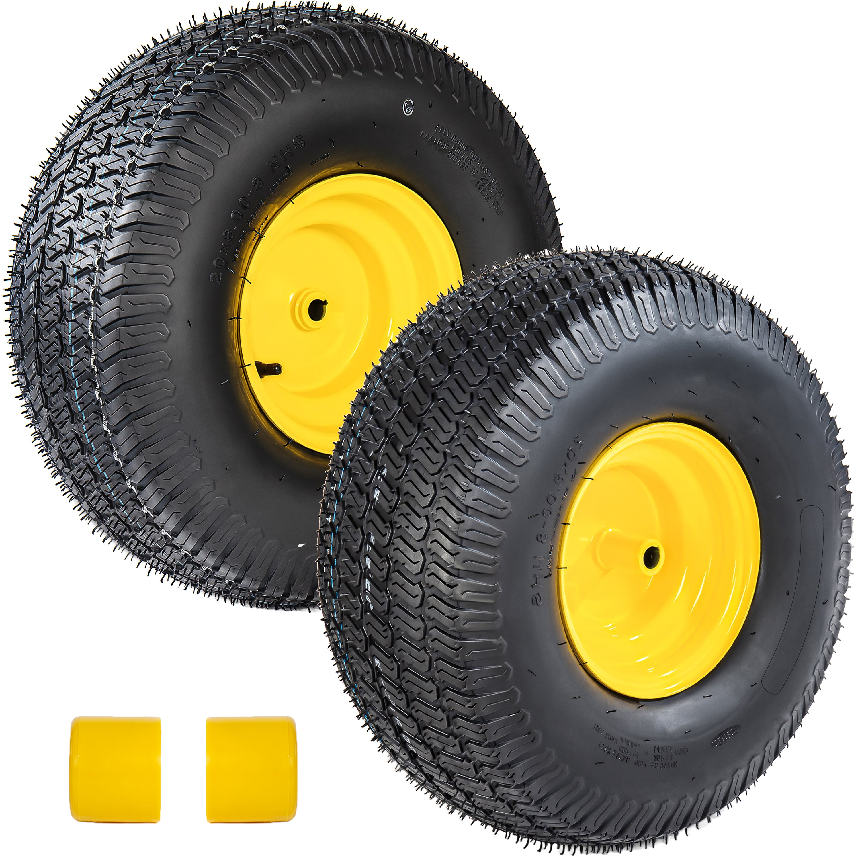Set of 2 Lawn Mower Tires and Wheel Assembly