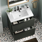 30" Bathroom Vanity with Ceramic Sink and Full-Extension Drawers