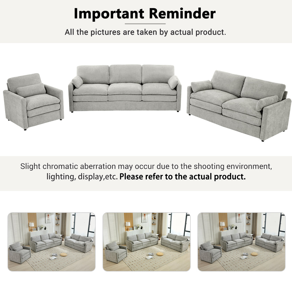 Cozy Upholstered Sofa Set - Oversized Comfortable Design