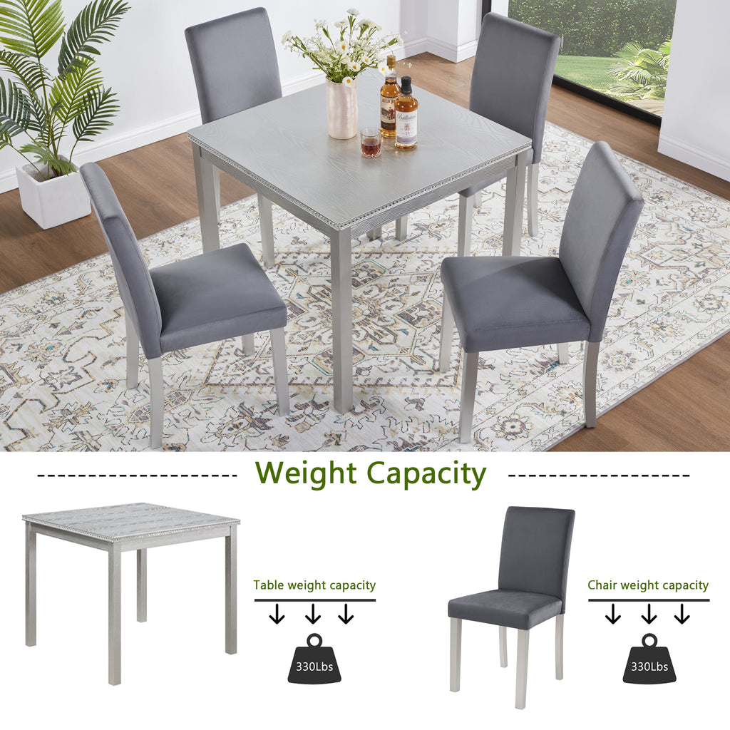 5 Piece Wooden Dining Table Set