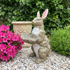 Magnesium Oxide Bunny Statue Holding Decor