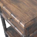Solid Wood Bamboo Carved Bedside Table