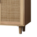 Elegant and Functional 4-Door Rattan Decorative Storage Cabinet