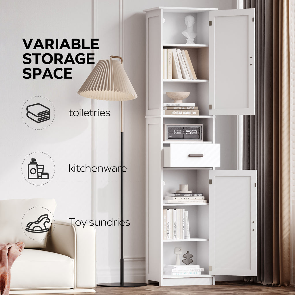69" H Tall Bathroom Storage Cabinet with 2 Barn Doors and 1 Drawer