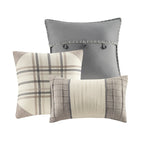 7 Piece Herringbone Comforter Set Neutral Cal King