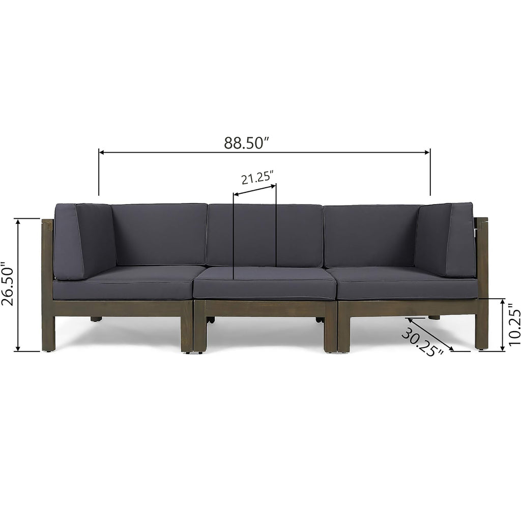 Oana 3-Piece Sofa Set, Dark