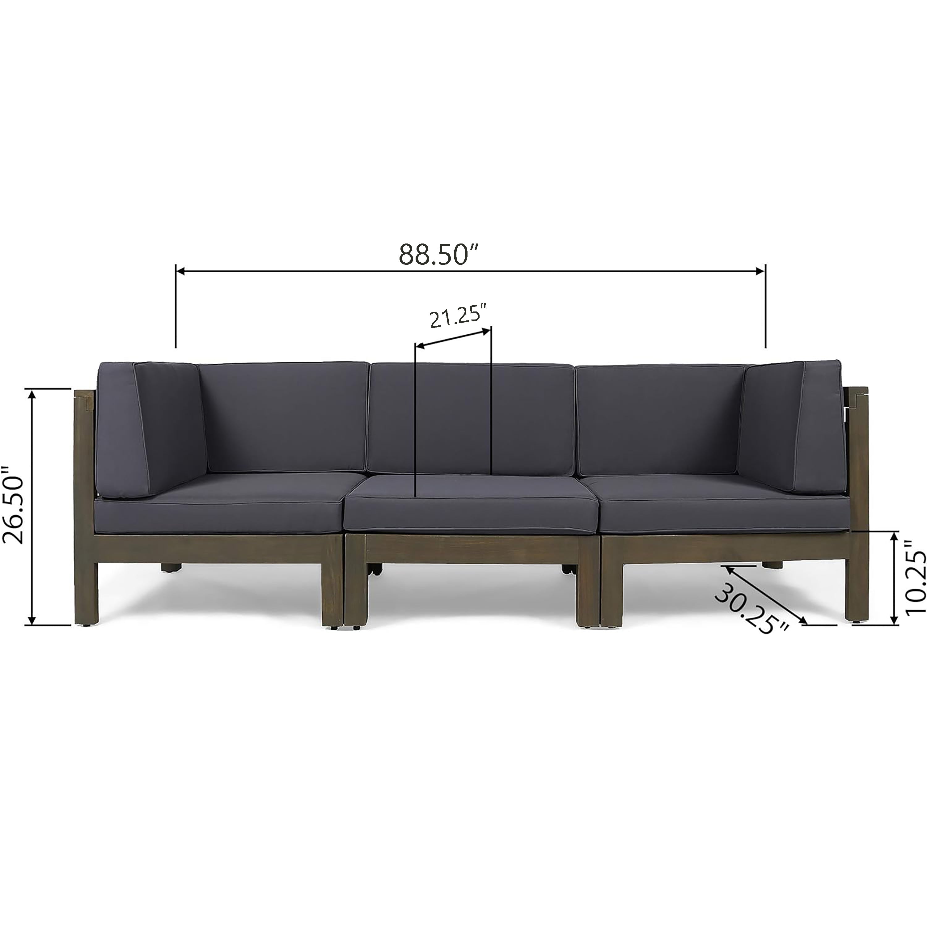 Oana 3-Piece Sofa Set, Dark