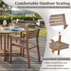 U-Style 5-Piece Outdoor Dining Set with 4 Acacia Wood Chairs