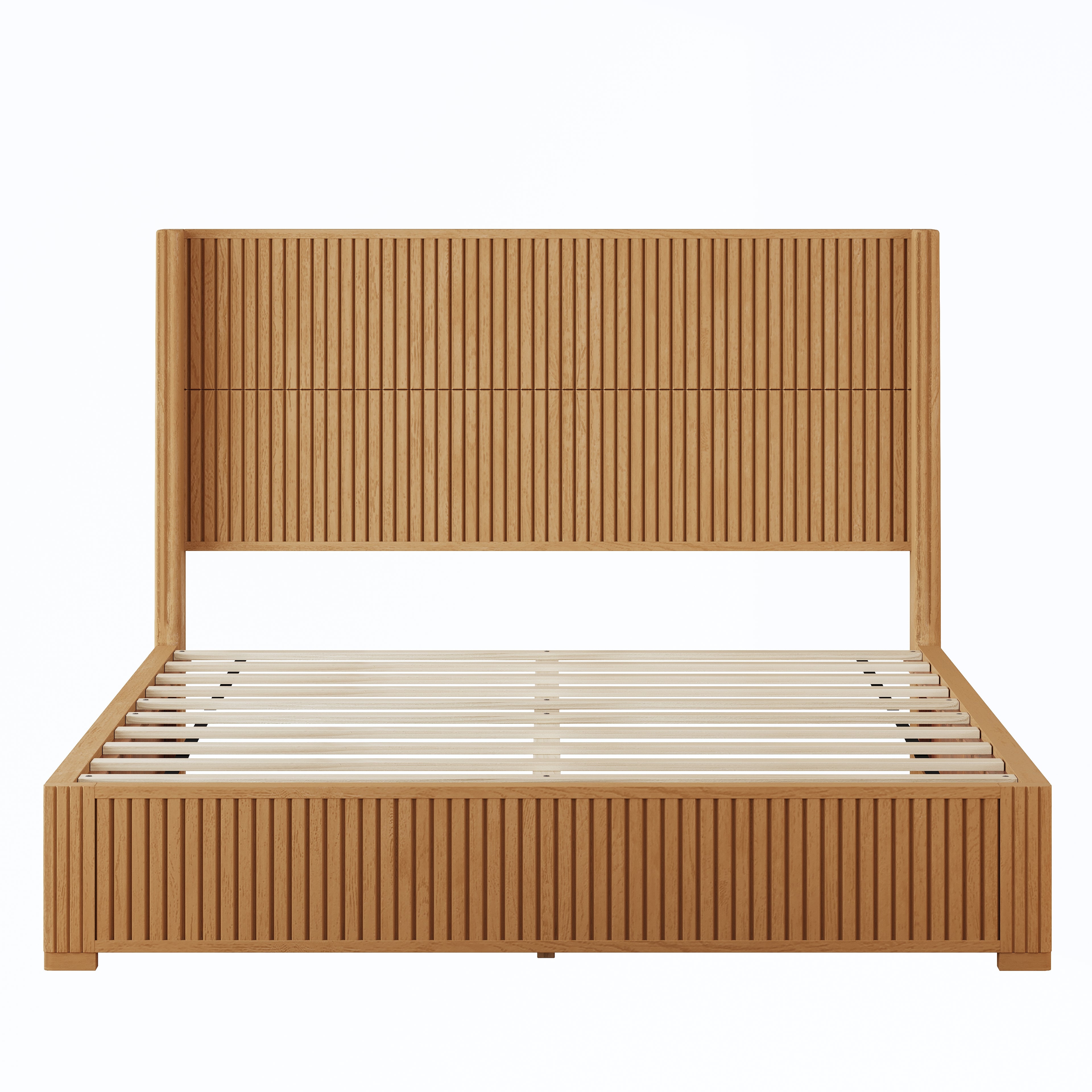 Solid Wood Platform Bed Frame with Headboard