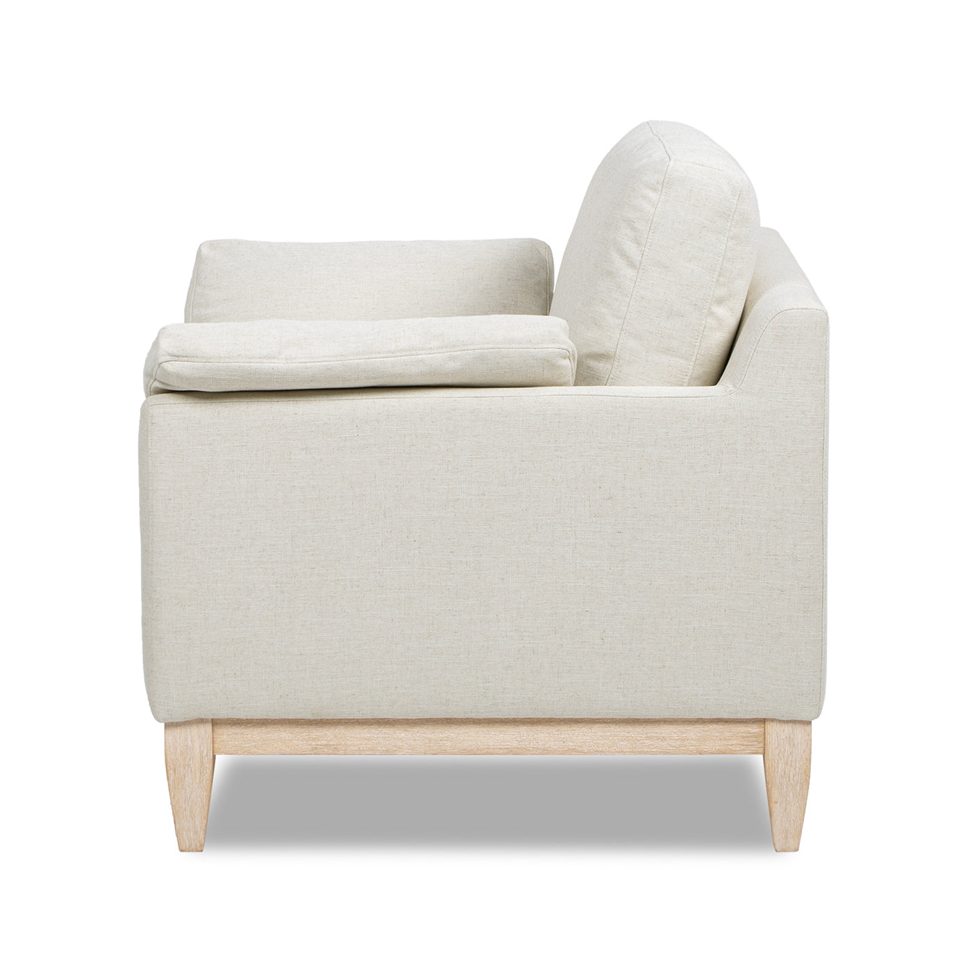 Pasadena 36" Wide Modern Farmhouse Accent Arm Chair Flax