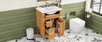 24" Bathroom Vanity with Sink and Elegant Wood Handles