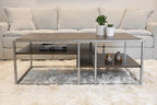 Padena 3-Piece Metal Frame Wood Living Room Coffee Table Set