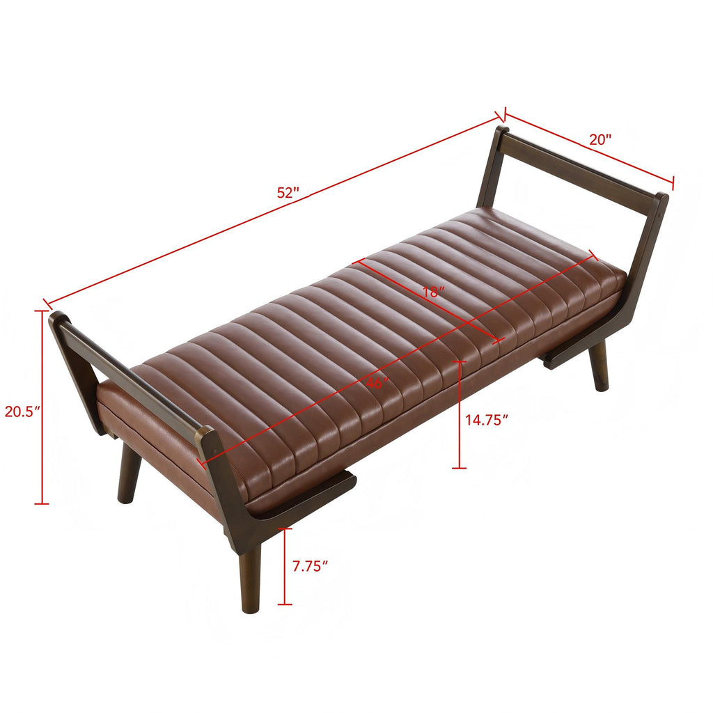 52" Mid Century Bench